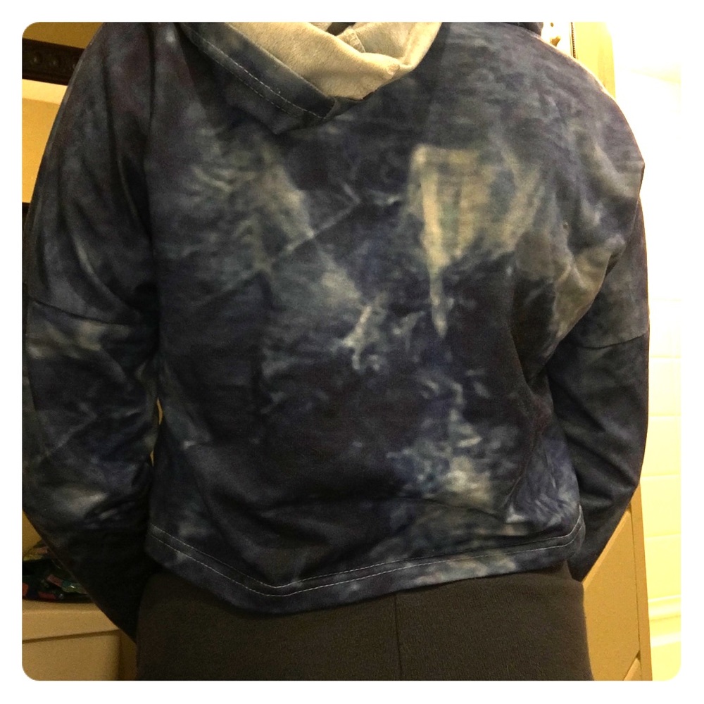 A blue hoodie